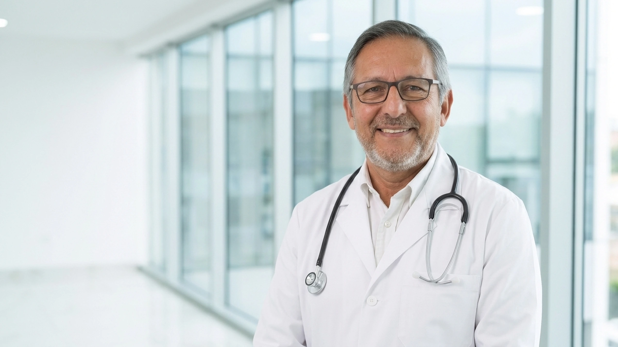 Dr. Óscar Barriga Tantaleán - Retrato institucional en clínica oncológica moderna